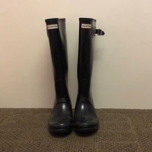 Black hunter rain boots